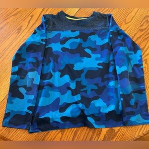 Lands' End Boys Blue Camouflage Shirt